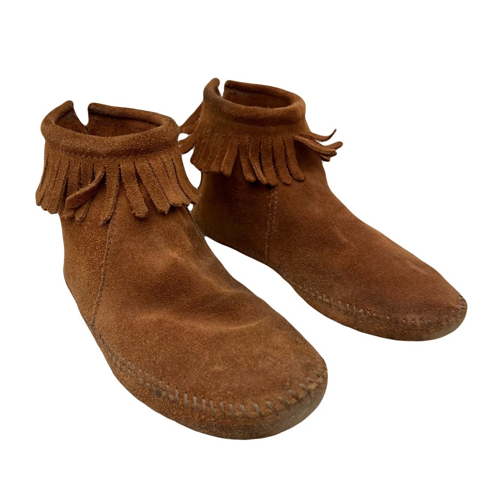 Minnetonka Moccasins 182 - Women's Softsole Ankle Boot - Brown Suede Size 7